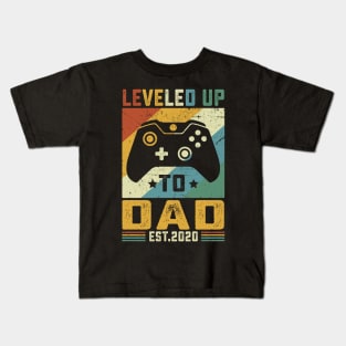 Vintage Leveled Up To Dad Est.2020 Kids T-Shirt